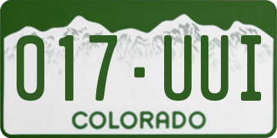 CO license plate 017UUI