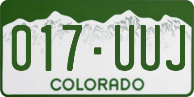 CO license plate 017UUJ