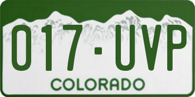 CO license plate 017UVP