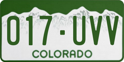 CO license plate 017UVV