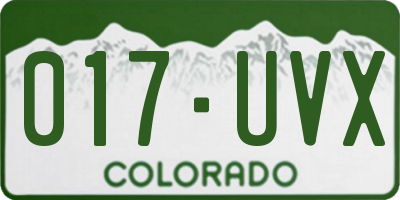 CO license plate 017UVX