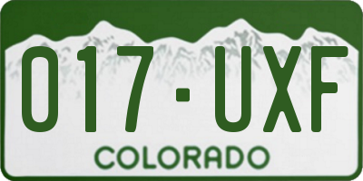 CO license plate 017UXF