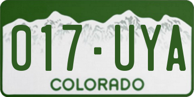CO license plate 017UYA