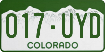 CO license plate 017UYD