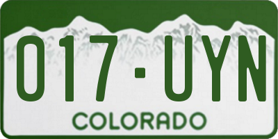 CO license plate 017UYN