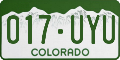 CO license plate 017UYU