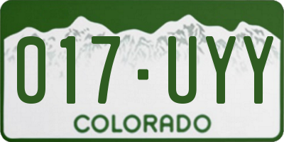 CO license plate 017UYY