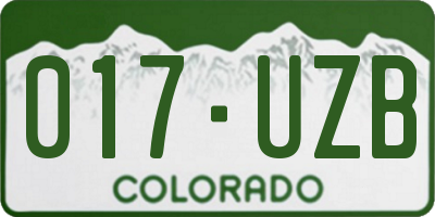 CO license plate 017UZB