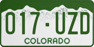 CO license plate 017UZD
