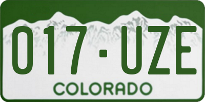 CO license plate 017UZE