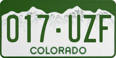 CO license plate 017UZF