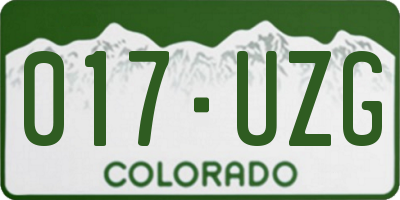 CO license plate 017UZG