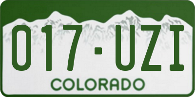 CO license plate 017UZI