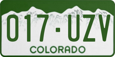 CO license plate 017UZV
