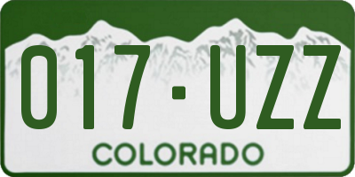 CO license plate 017UZZ