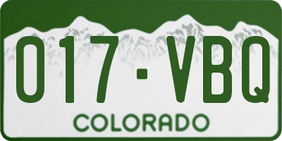 CO license plate 017VBQ