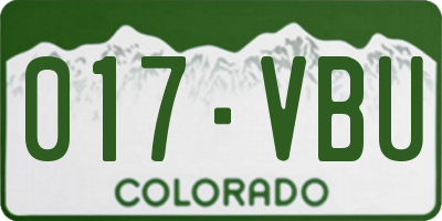 CO license plate 017VBU