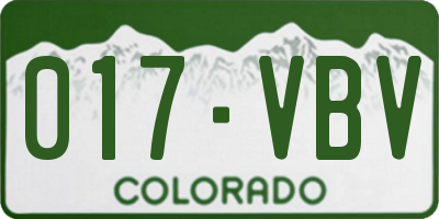 CO license plate 017VBV