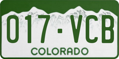 CO license plate 017VCB