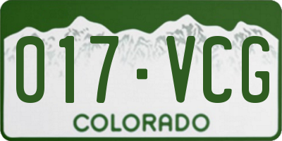 CO license plate 017VCG