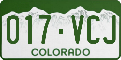 CO license plate 017VCJ