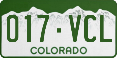 CO license plate 017VCL