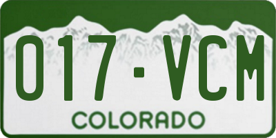 CO license plate 017VCM