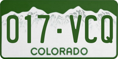 CO license plate 017VCQ