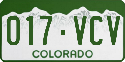 CO license plate 017VCV