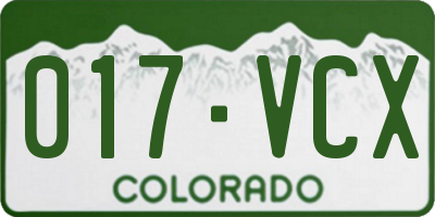 CO license plate 017VCX