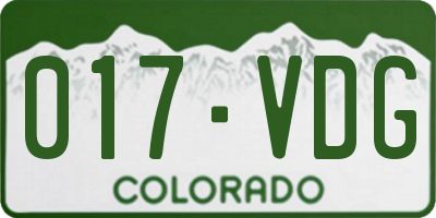 CO license plate 017VDG