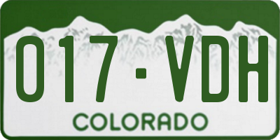 CO license plate 017VDH