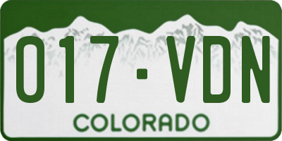 CO license plate 017VDN