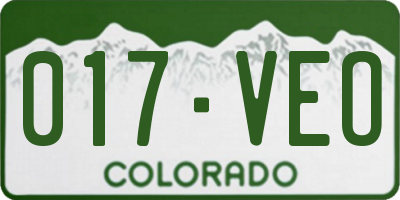 CO license plate 017VEO