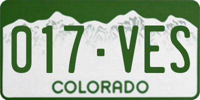 CO license plate 017VES