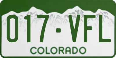 CO license plate 017VFL