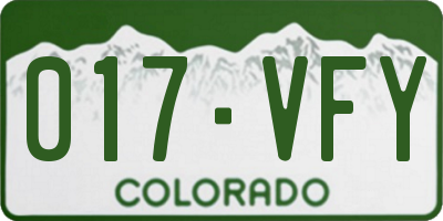 CO license plate 017VFY