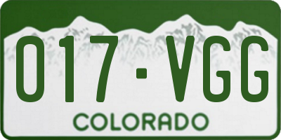 CO license plate 017VGG