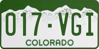 CO license plate 017VGI