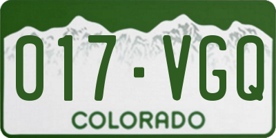 CO license plate 017VGQ