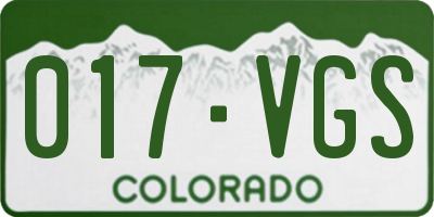 CO license plate 017VGS
