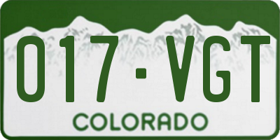 CO license plate 017VGT