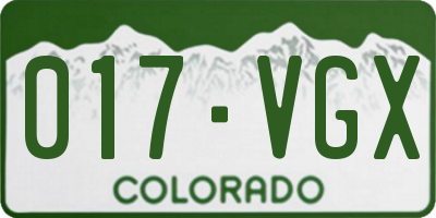 CO license plate 017VGX