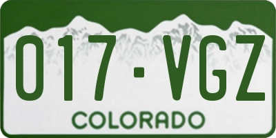 CO license plate 017VGZ