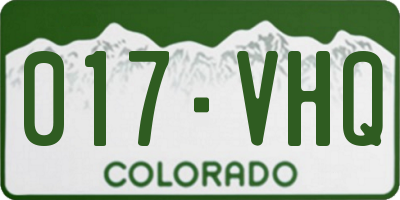 CO license plate 017VHQ