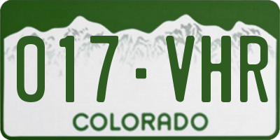 CO license plate 017VHR