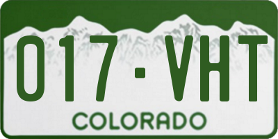 CO license plate 017VHT