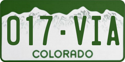 CO license plate 017VIA