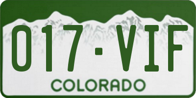 CO license plate 017VIF