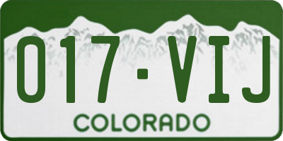 CO license plate 017VIJ